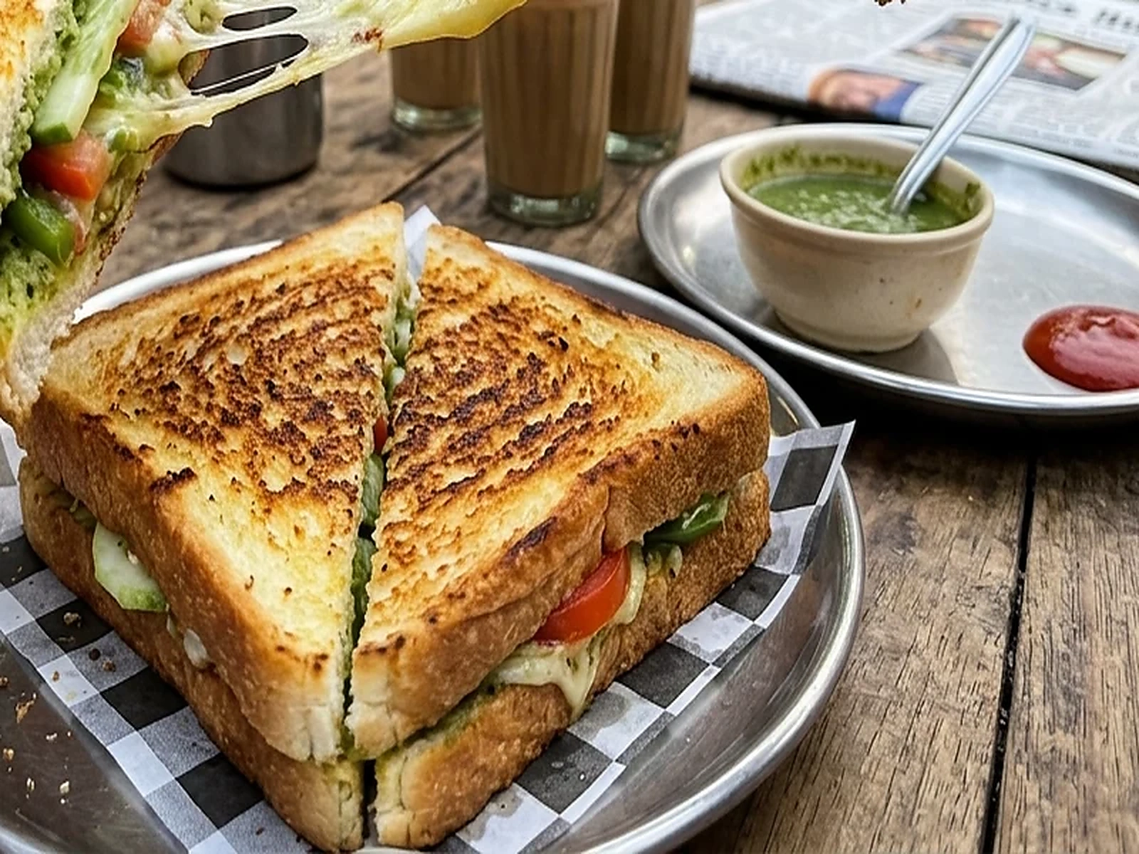 Spiced Aloo Cheese Sandwich - Prem Super Sandwich